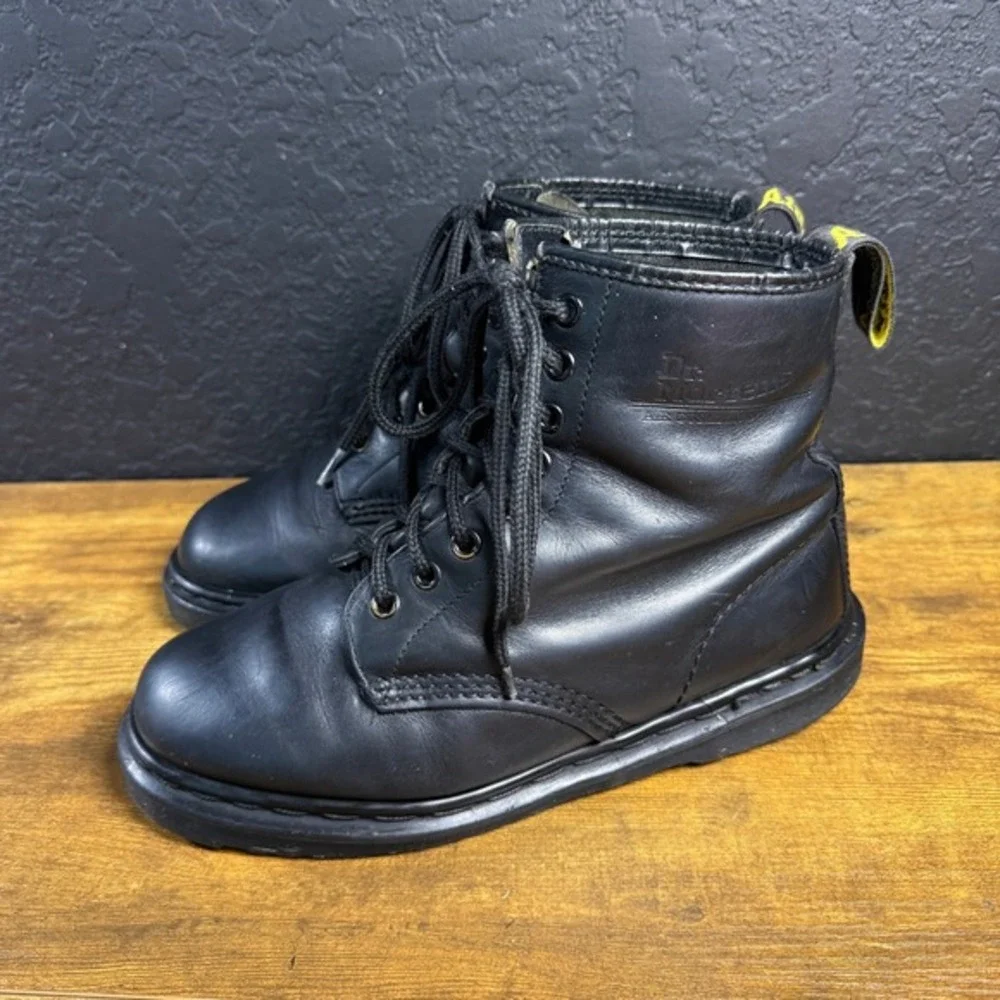 Dr. Martens 1460 Vintage Black Leather Lace Up Boots Mens 8 Made‎ in England